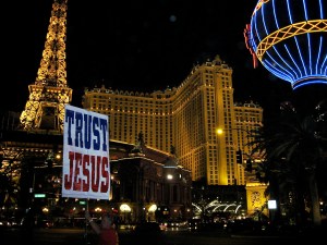 Las Vegas Strip on a Saturday night.