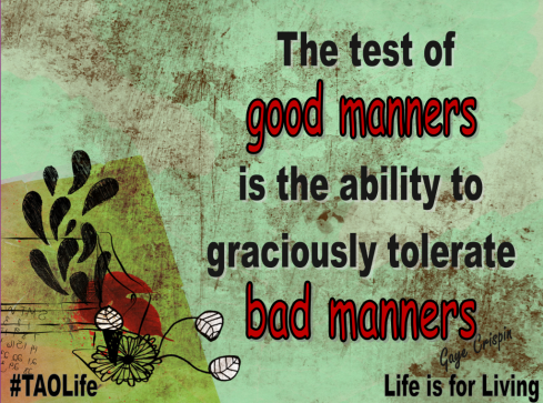 Bad Manners Are Unedifying 
