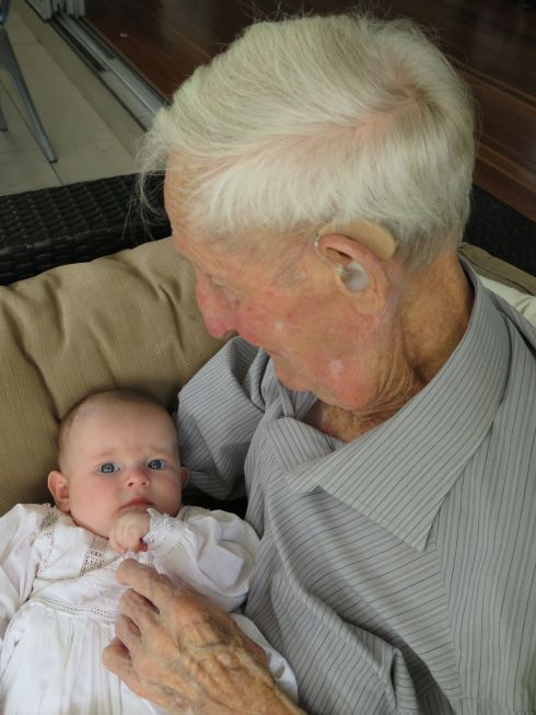 Mabel Jane with her Great Step Grandfather