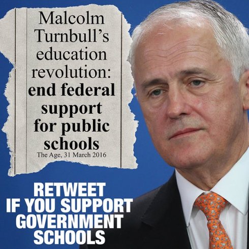 Turnbul-l end support for govt schools